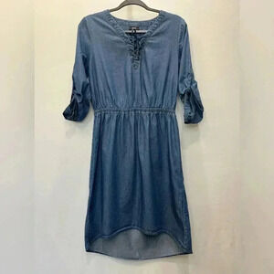 Massimo Denim Long Sleeve High Low Dress Size S